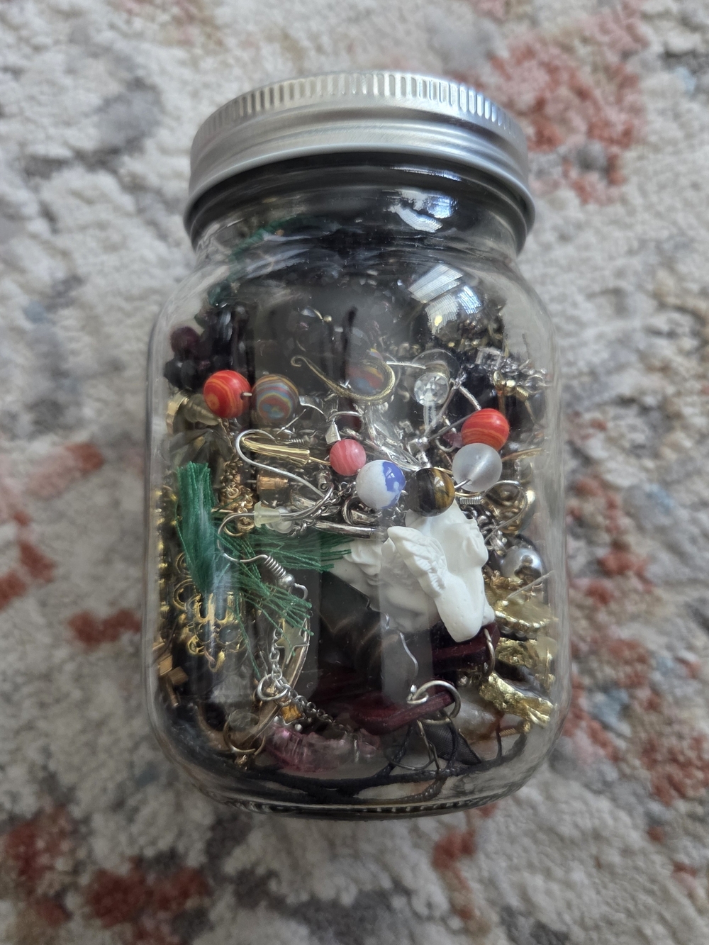 Whimsigoth Mason Jar Filled with Assorted Jewelry Charms - Multicolor